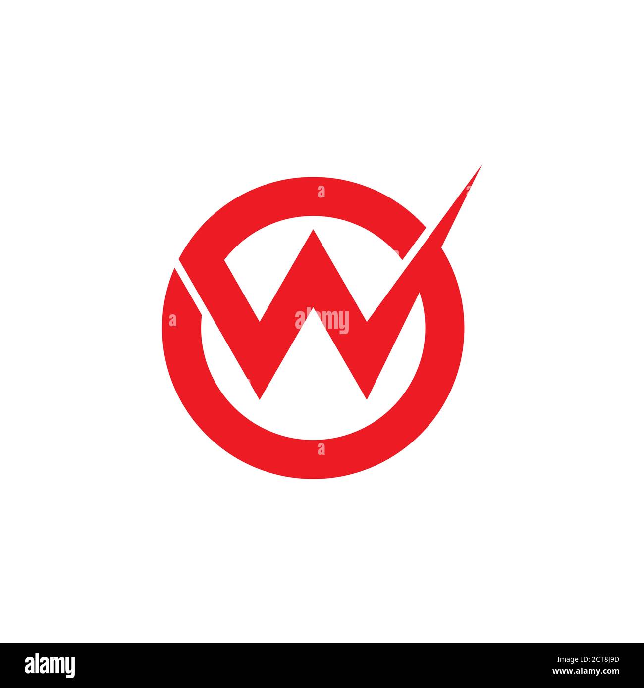 letter o w overlapping circle logo vector Stock Vector