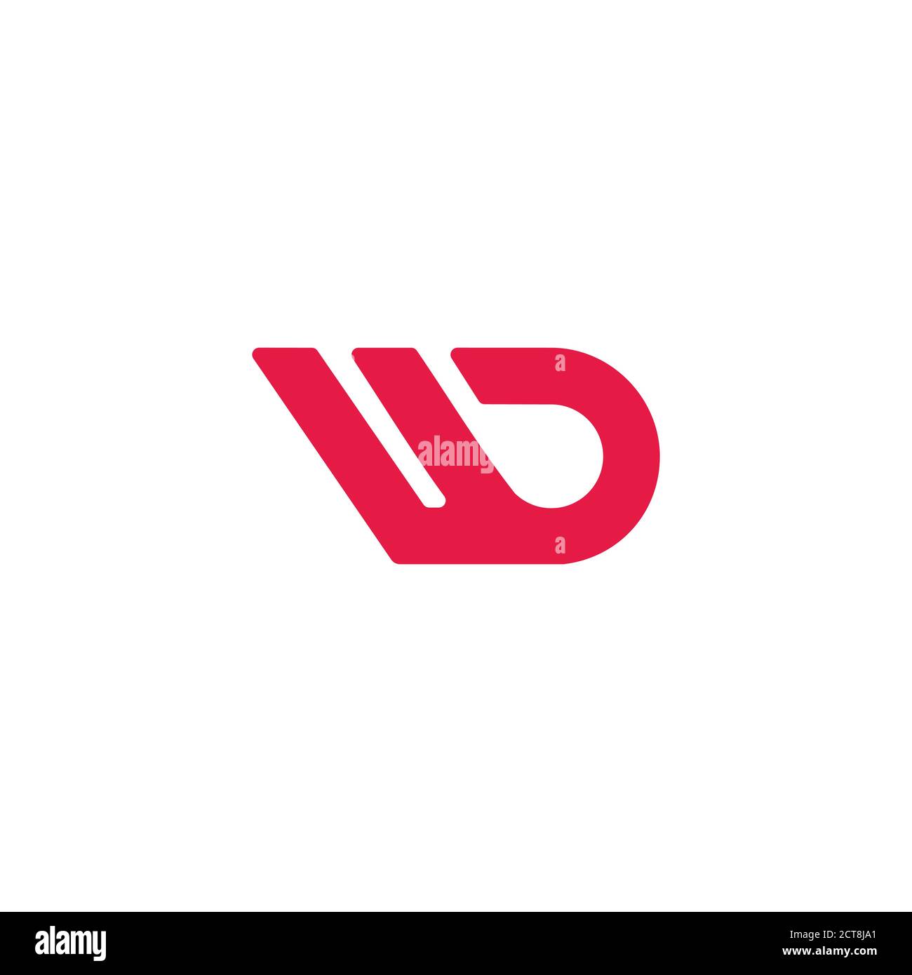 letter ud simple geometric line symbol logo vector Stock Vector
