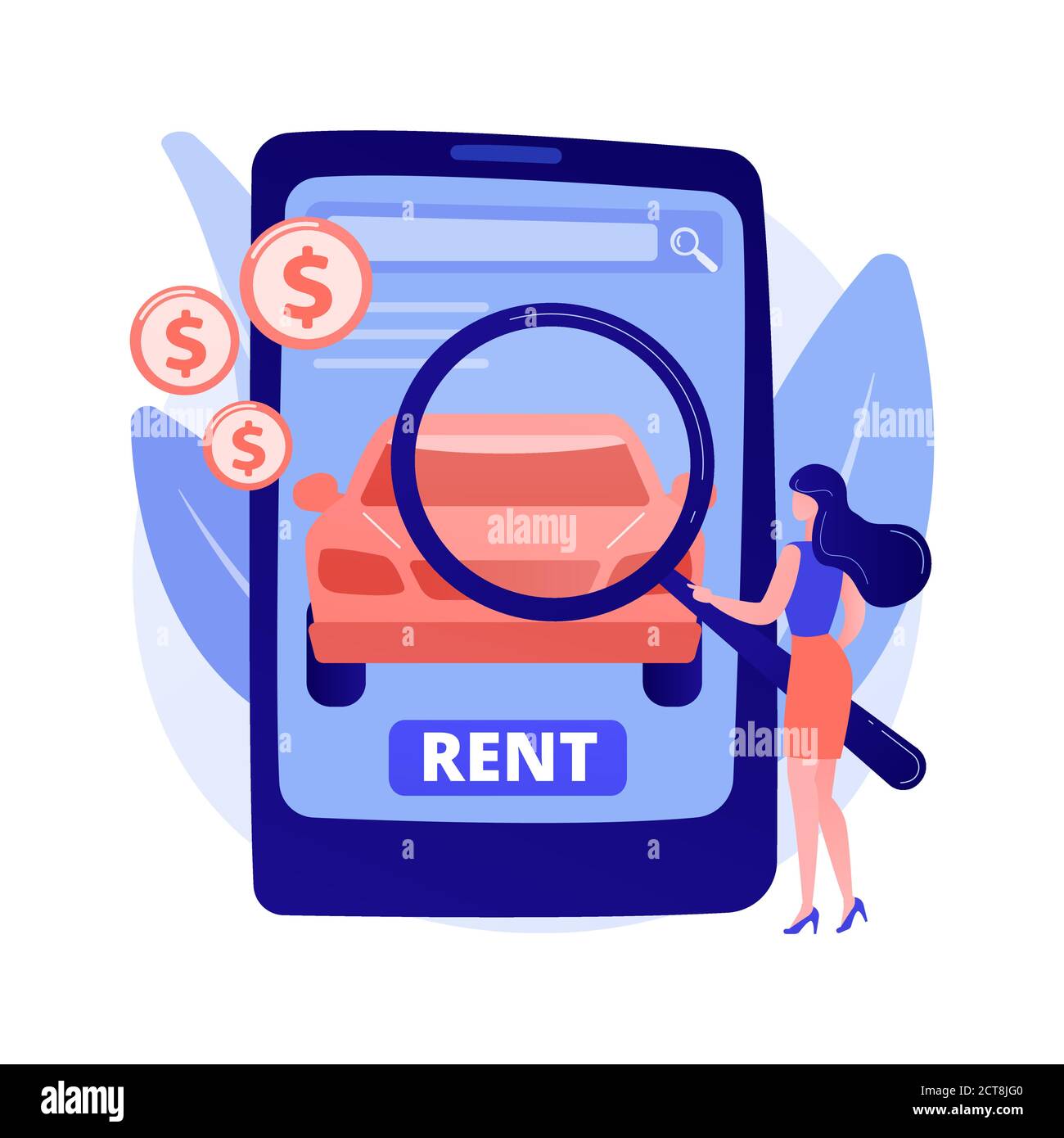 Rental car service abstract concept vector illustration Stock Vector