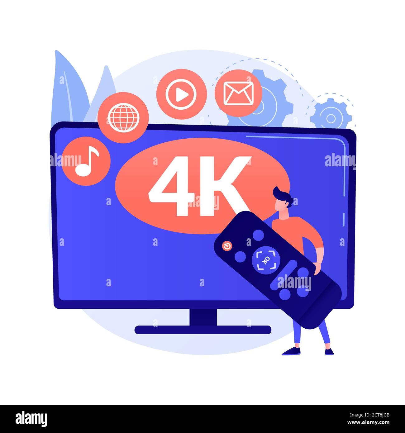 UHD smart TV abstract concept vector illustration. Stock Vector