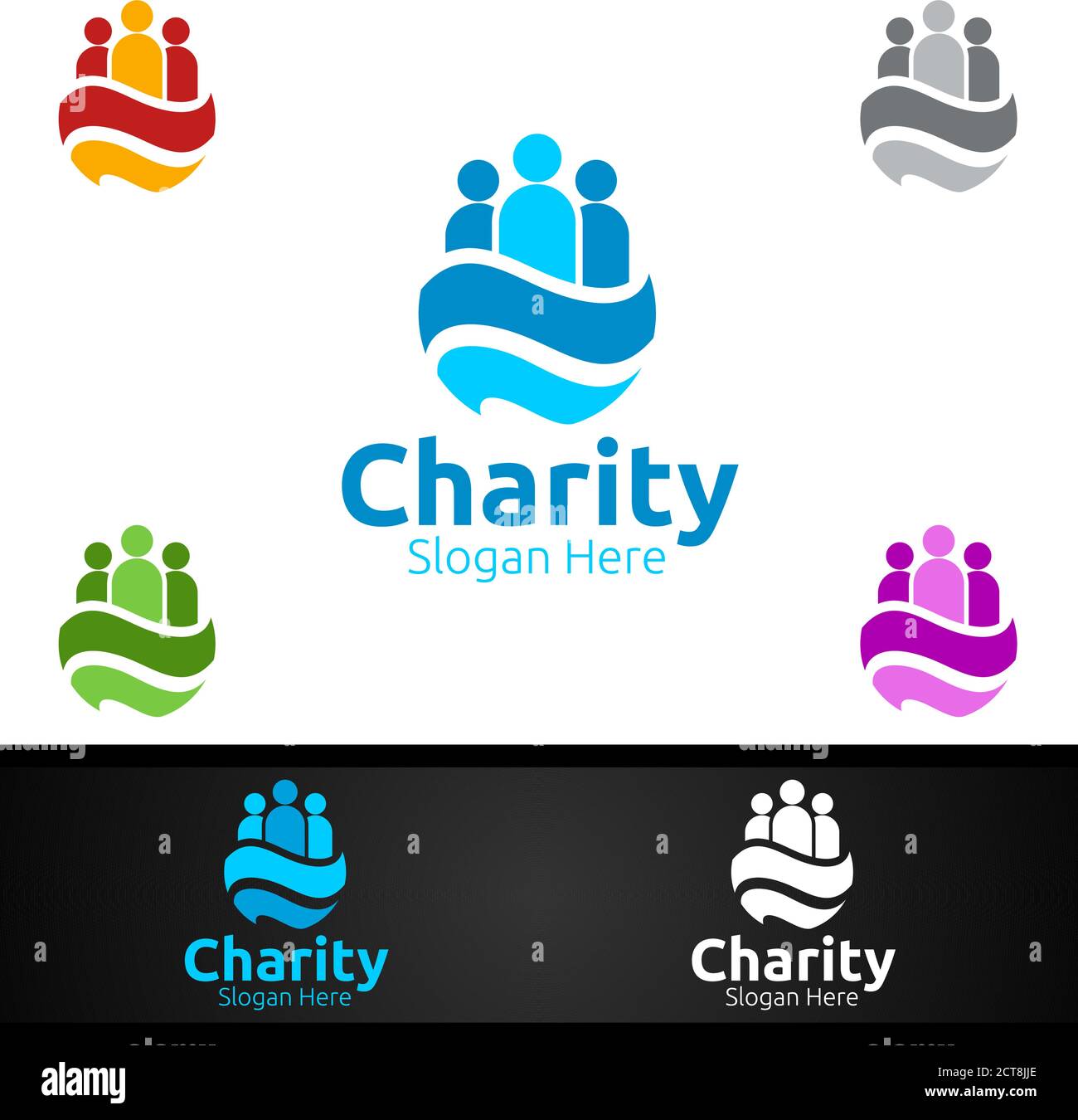 Global Helping Hand Charity Foundation Creative Logo for Voluntary Church or Charity Donation Design Stock Vector