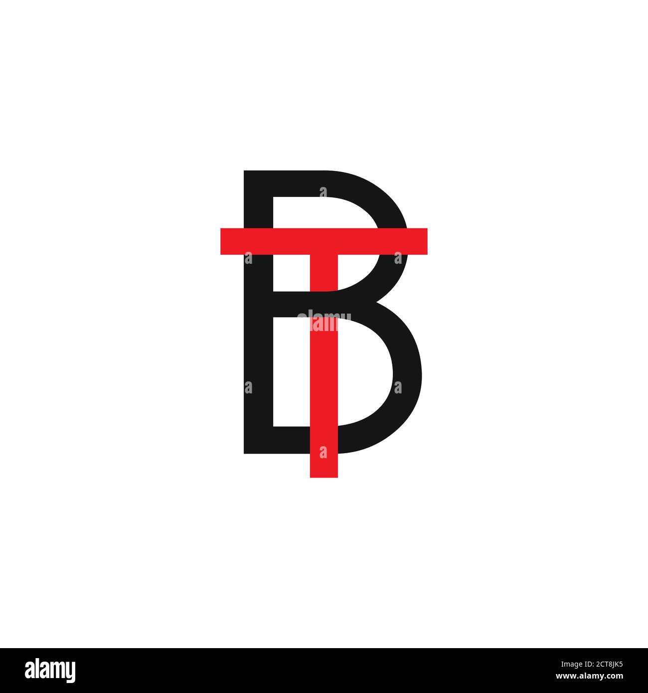letter tb linked geometric line logo vector Stock Vector