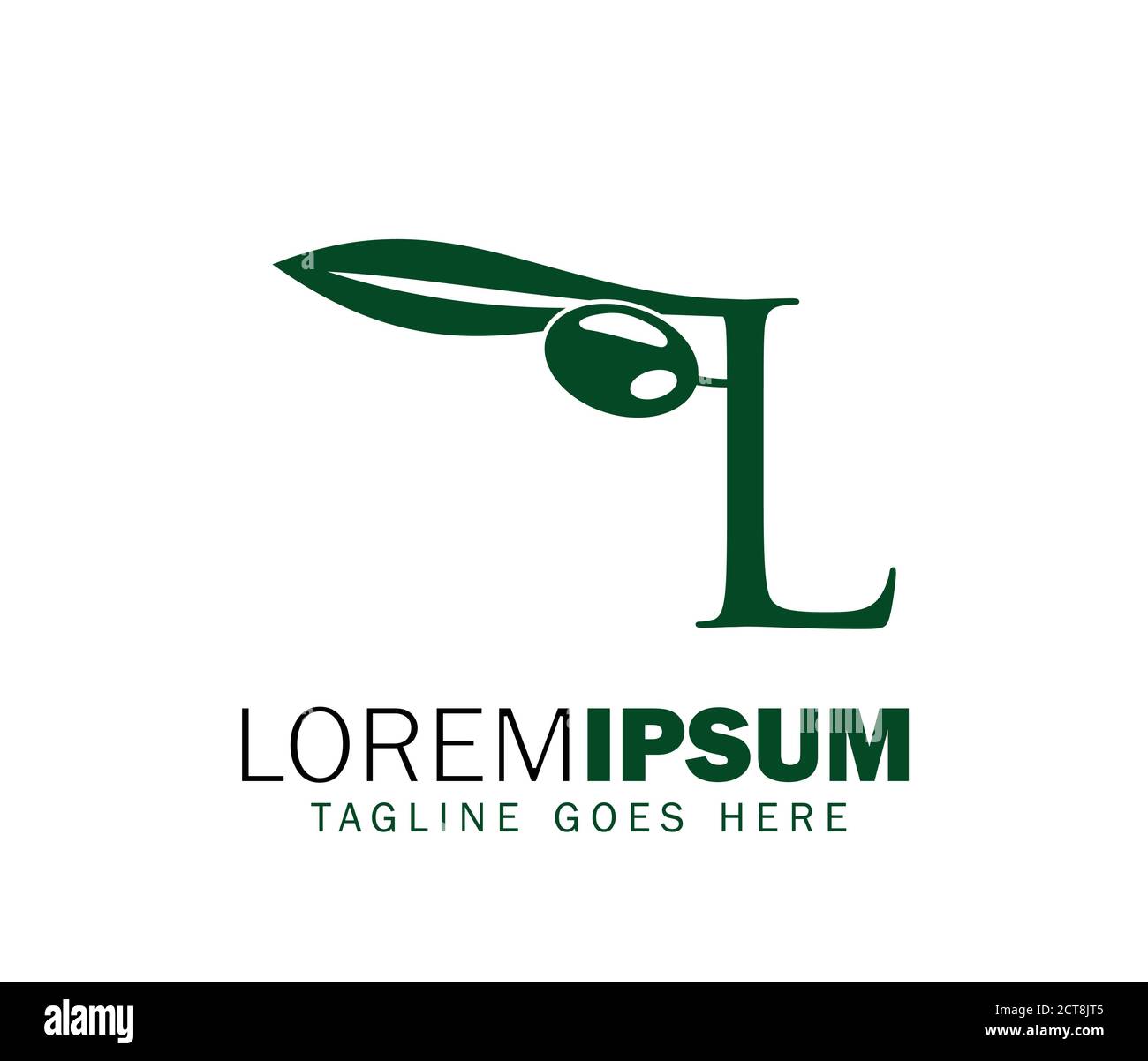 A vector illustration of olive initial letter L logo sign Stock Vector ...