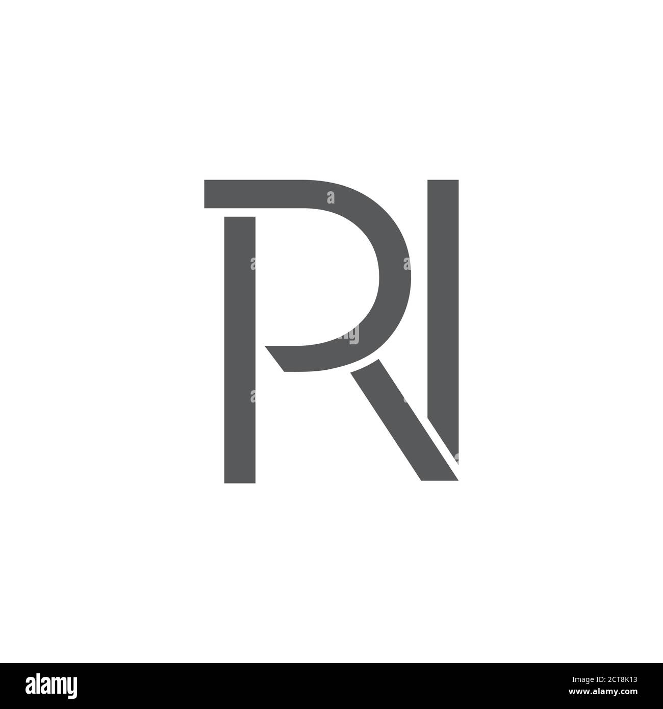 letter ri simple geometric logo vector Stock Vector