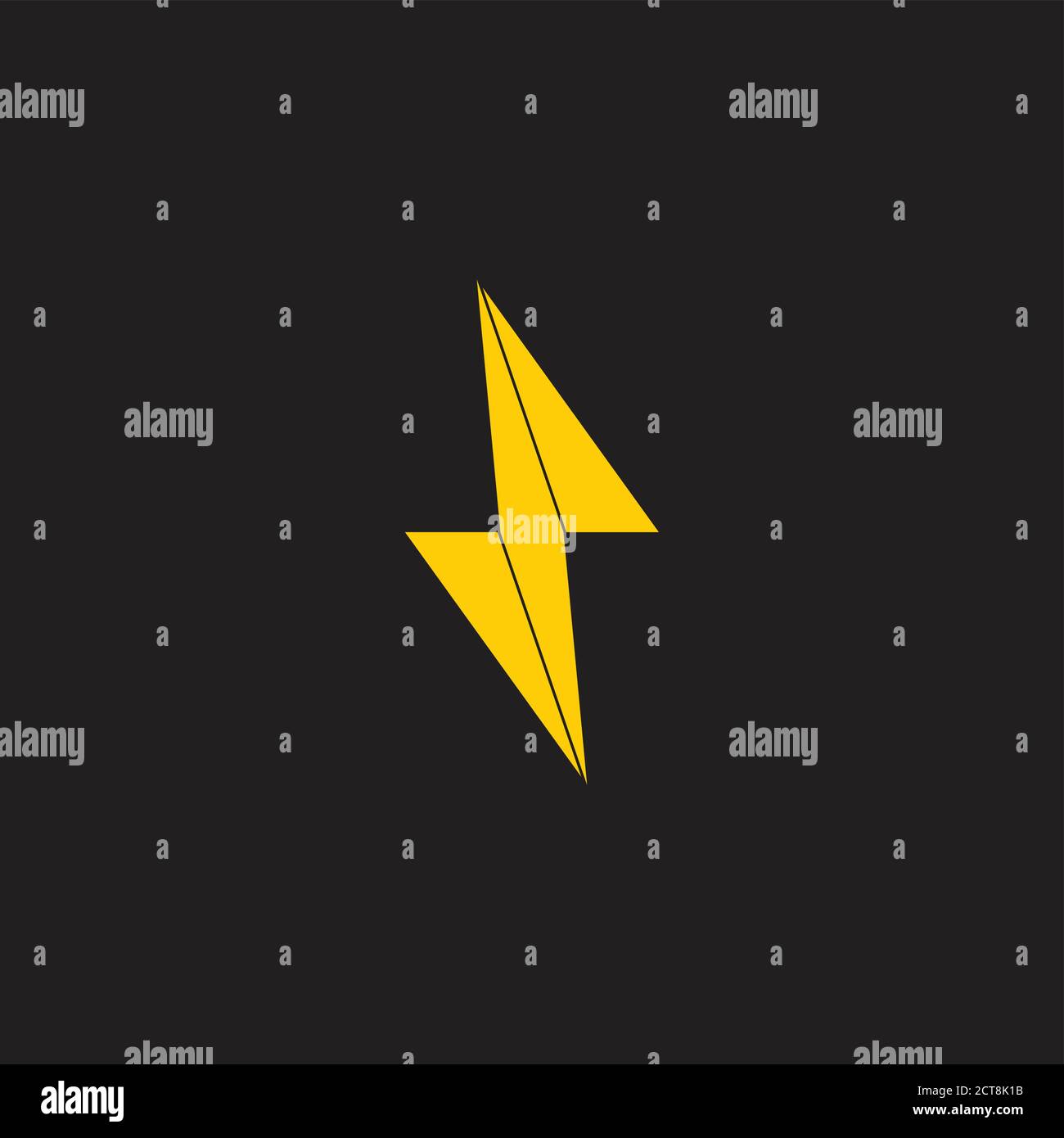 simple geometric thunder flat logo vector Stock Vector