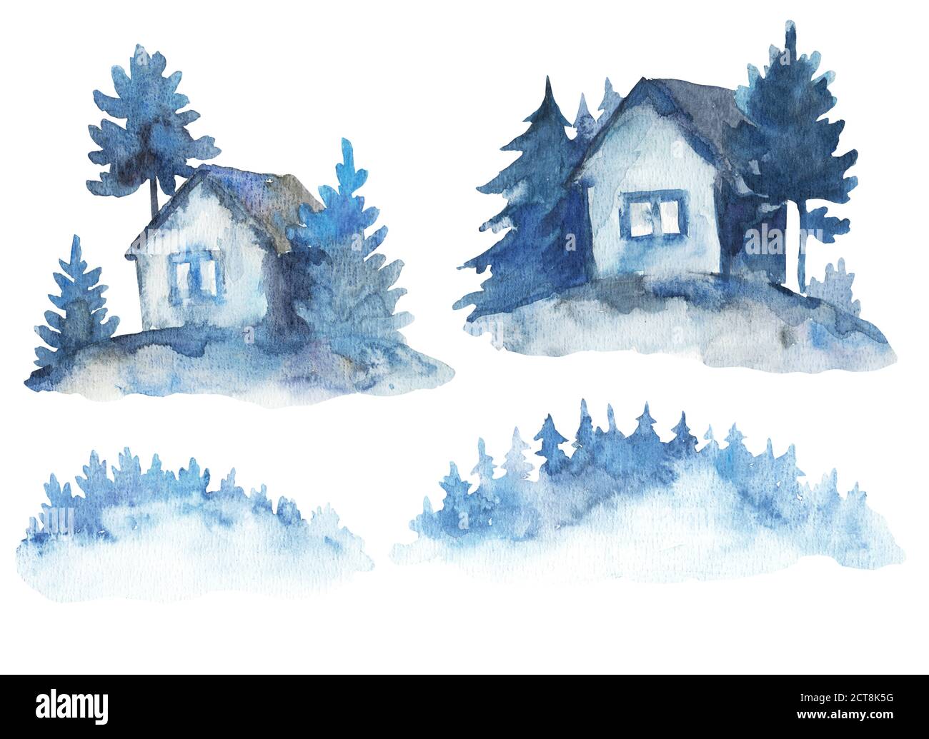 Watercolor Of Trees High Resolution Stock Photography And Images Alamy