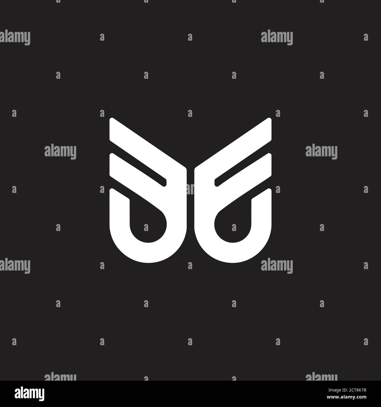 letter ff simple geometric line wings logo vector Stock Vector