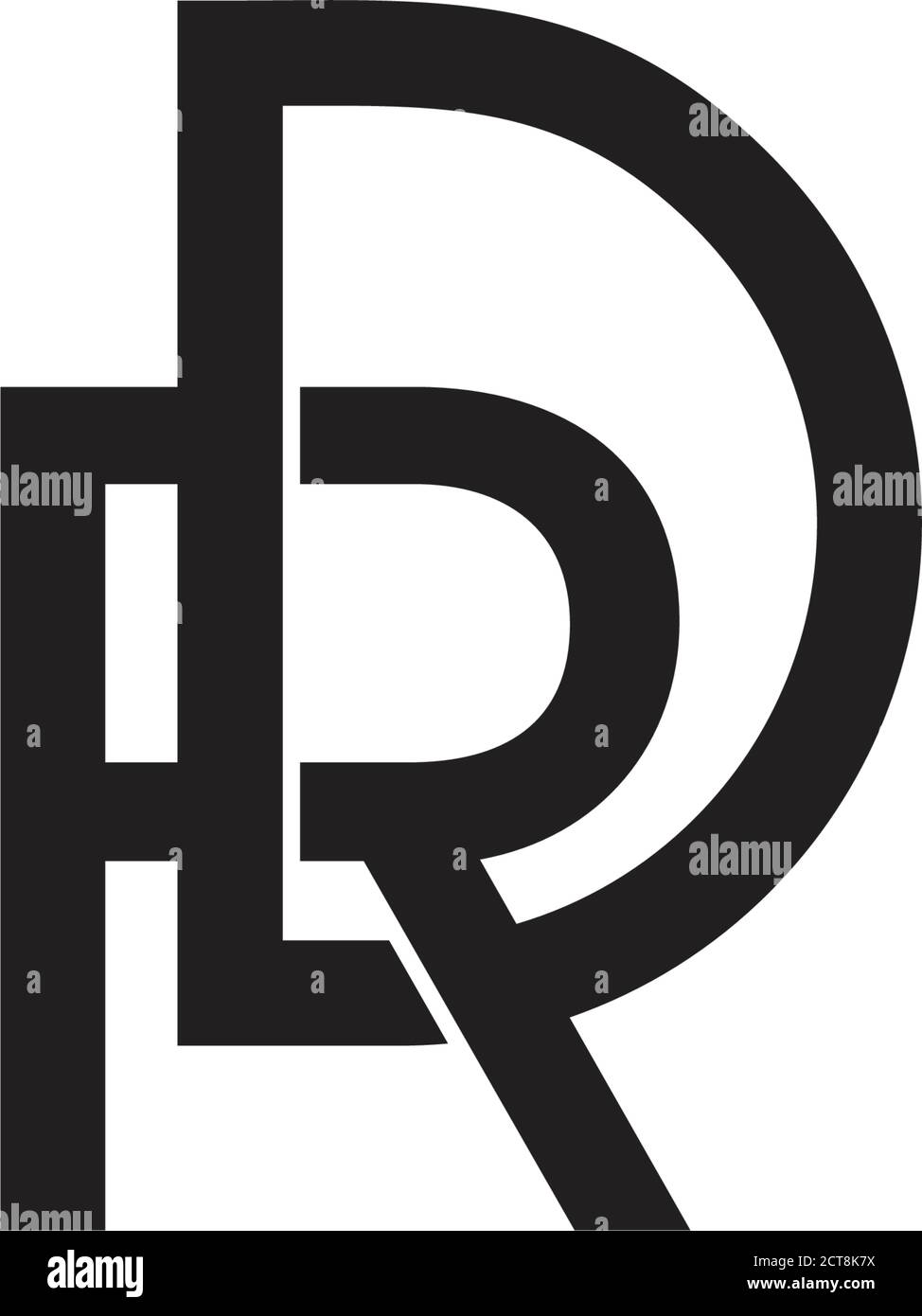 letter dr overlapping lines design vector Stock Vector
