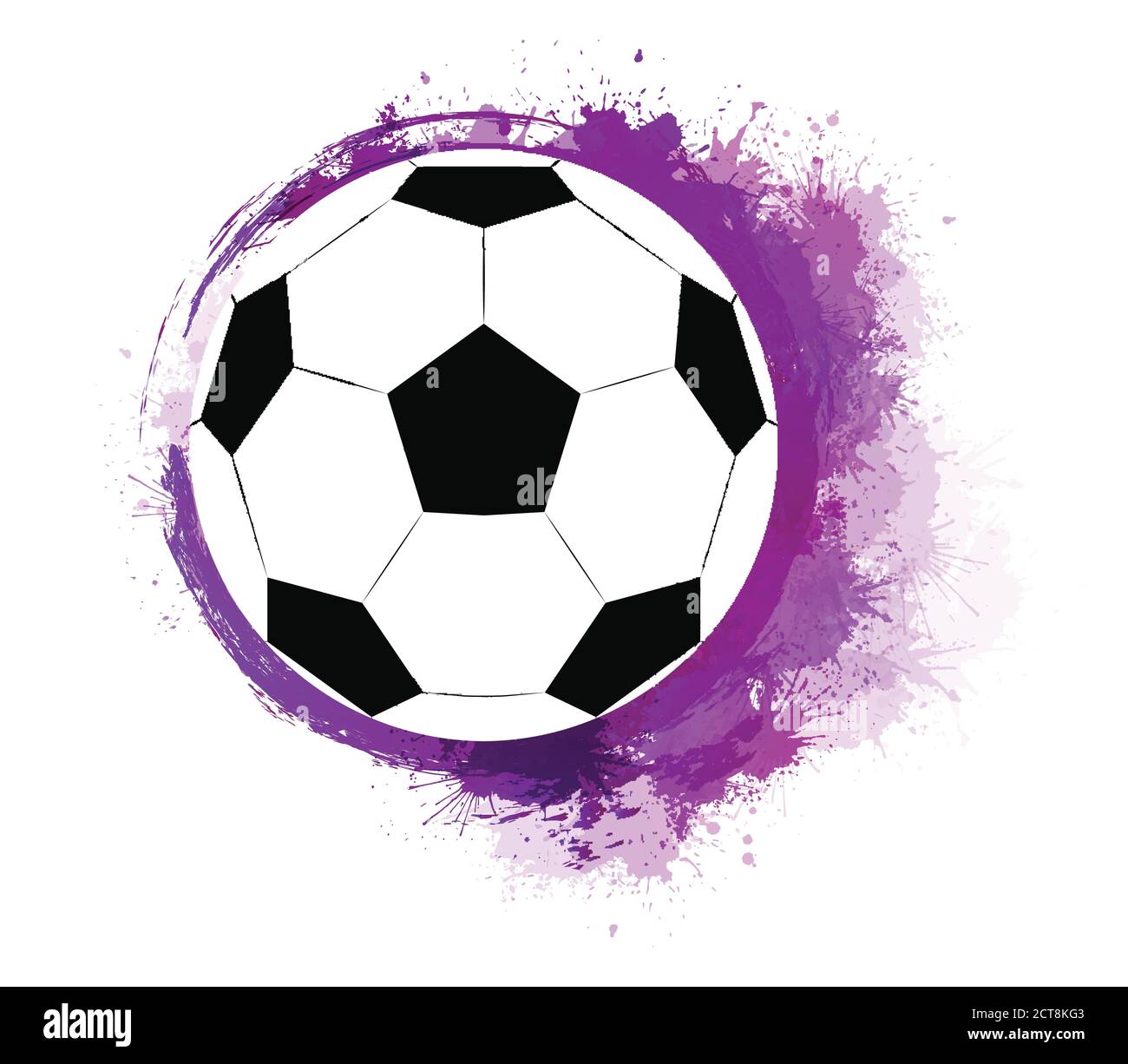 Illustration of a soccer ball with watercolor splashes. Soccer World