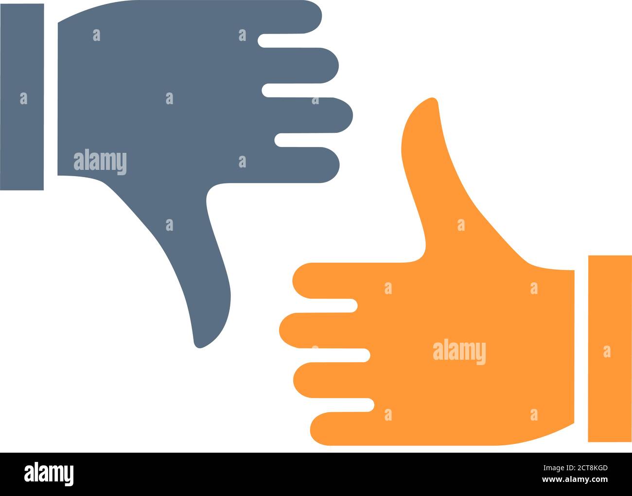 Like and dislike colored icon. Thumb up and thumb down symbol Stock Vector