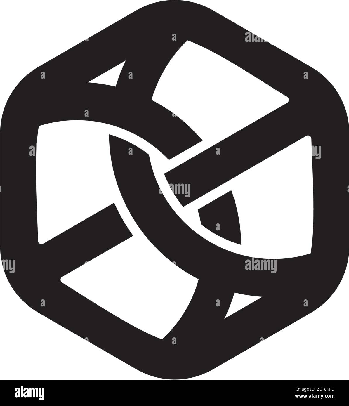 linked wires hexagonal design symbol logo vector Stock Vector