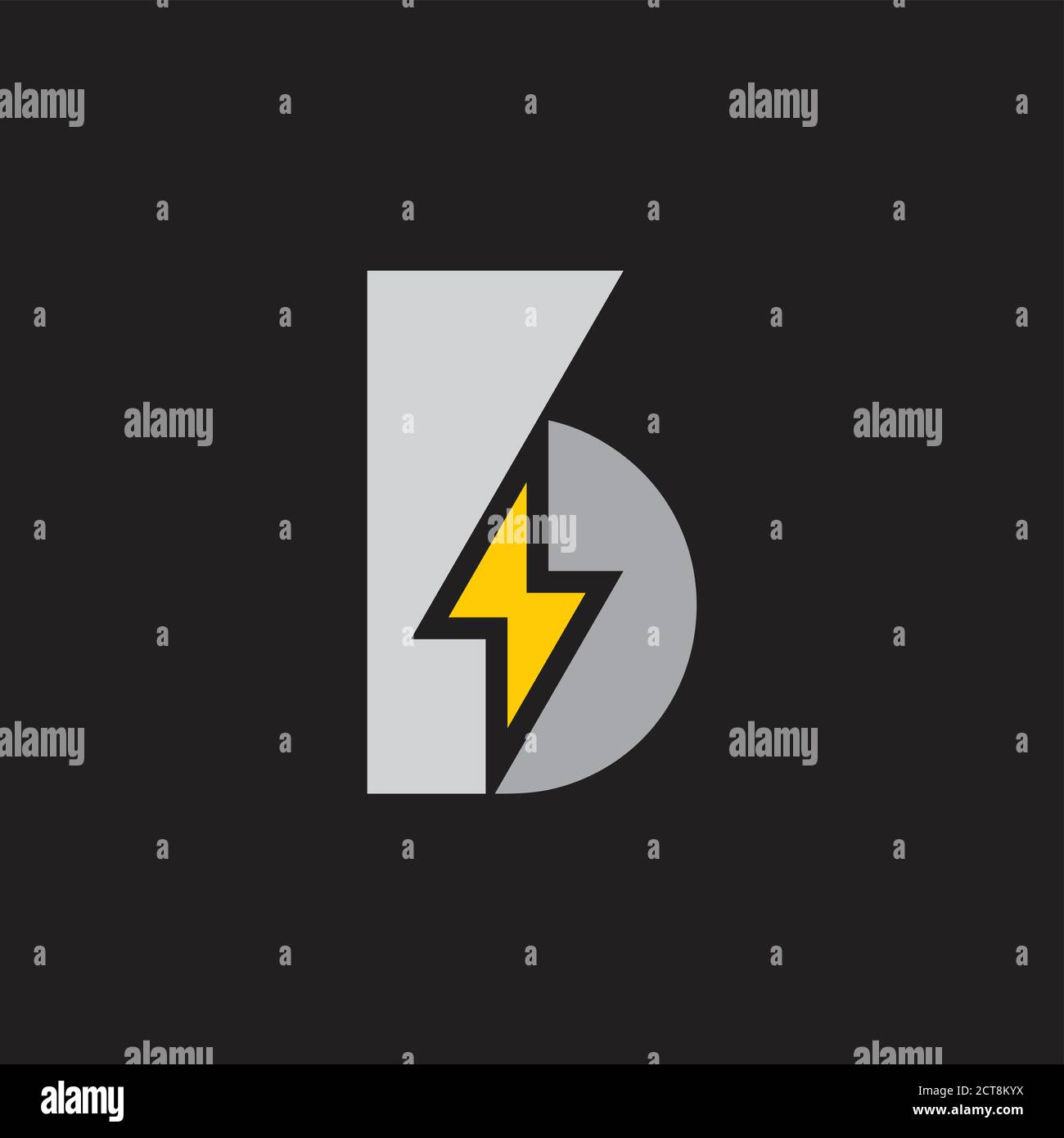 letter b thunder geometric paper design logo vector Stock Vector