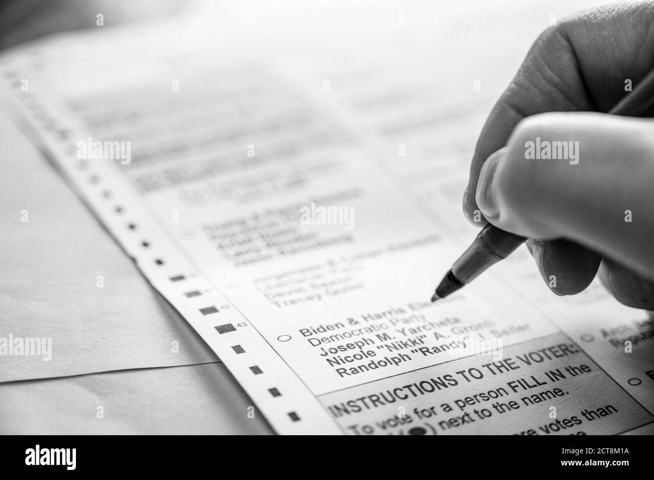 Official 2020 US general election ballot for president Stock Photo