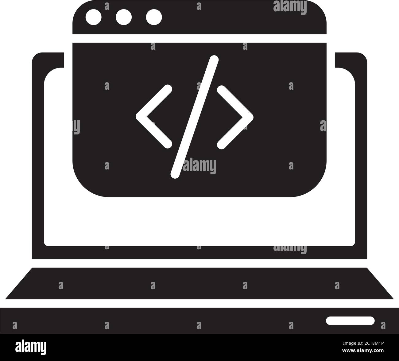 laptop computer portable with template silhouette style icon vector ...