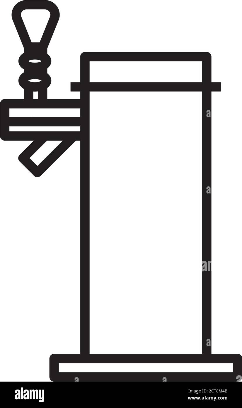 beer dispenser jar oktoberfest line style icon vector illustration ...