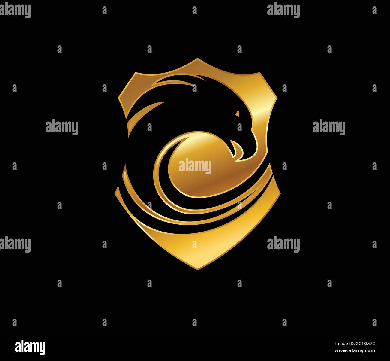 A vector Illustration of Golden Eagle and Shield Logo Sign Stock Vector ...