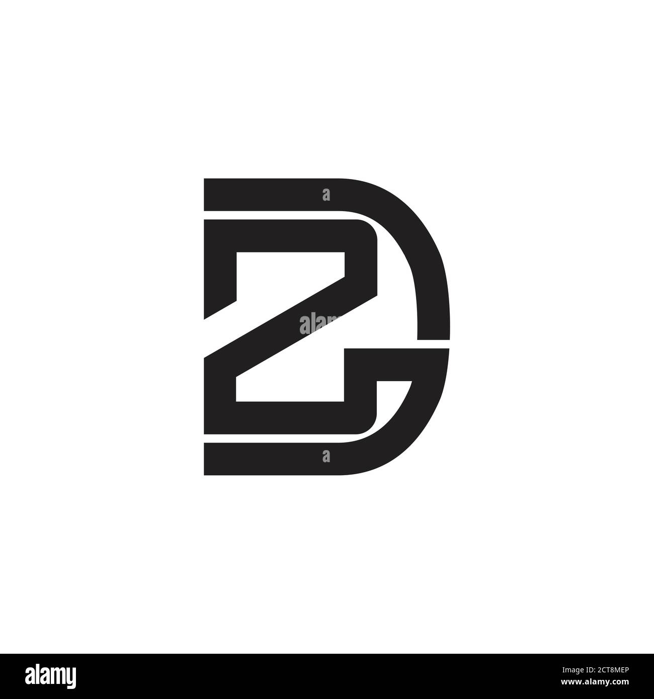 letter dz simple geometric linear logo vector Stock Vector