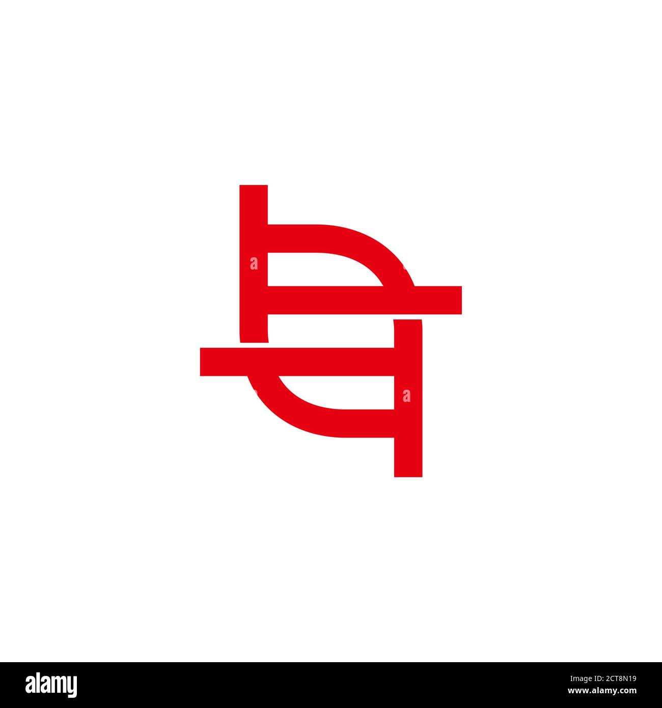 letter tf symbol, simple flat linked logo vector Stock Vector