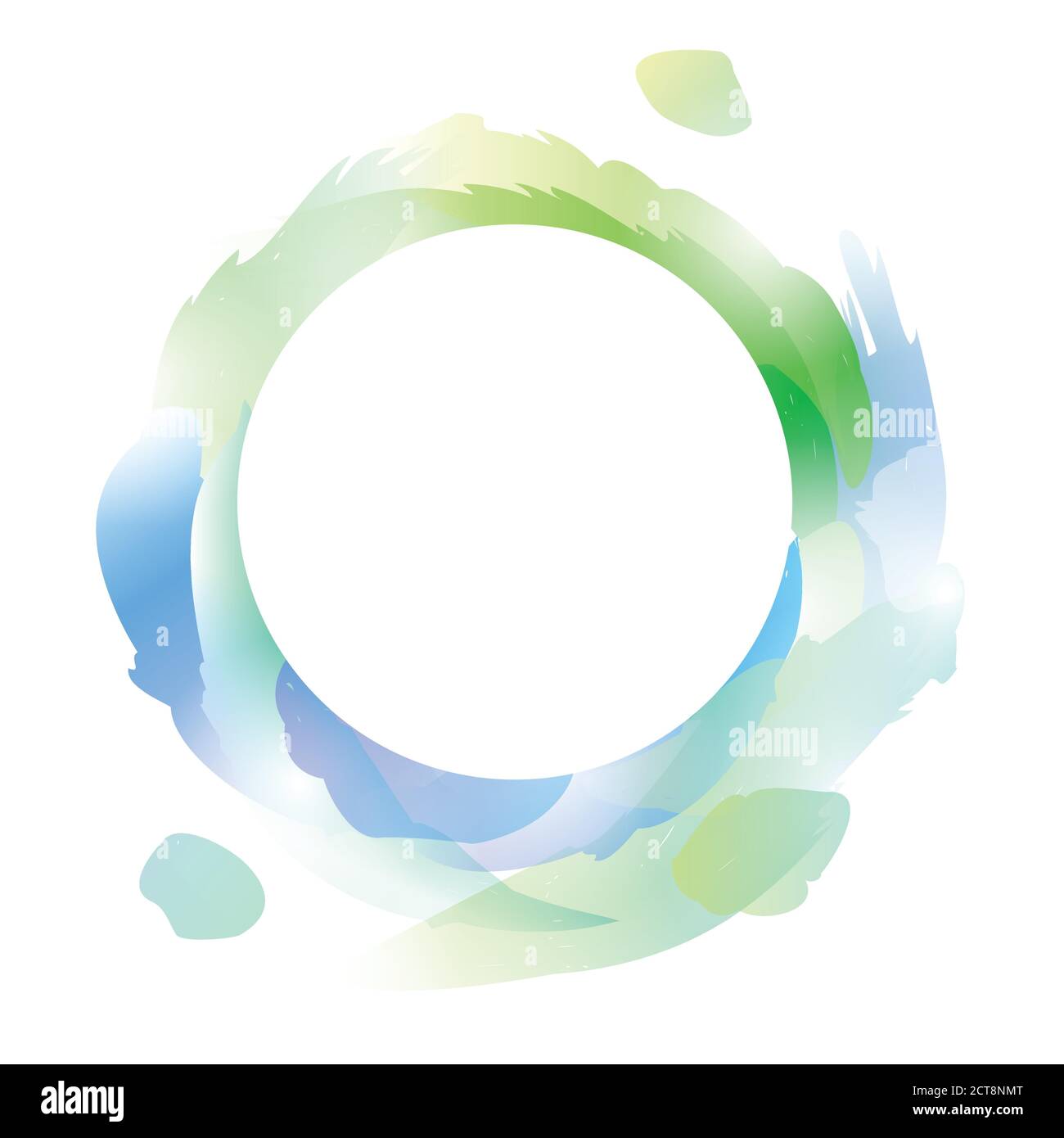 Round frame with multicolored strokes. Vector template for your creativity Stock Vector