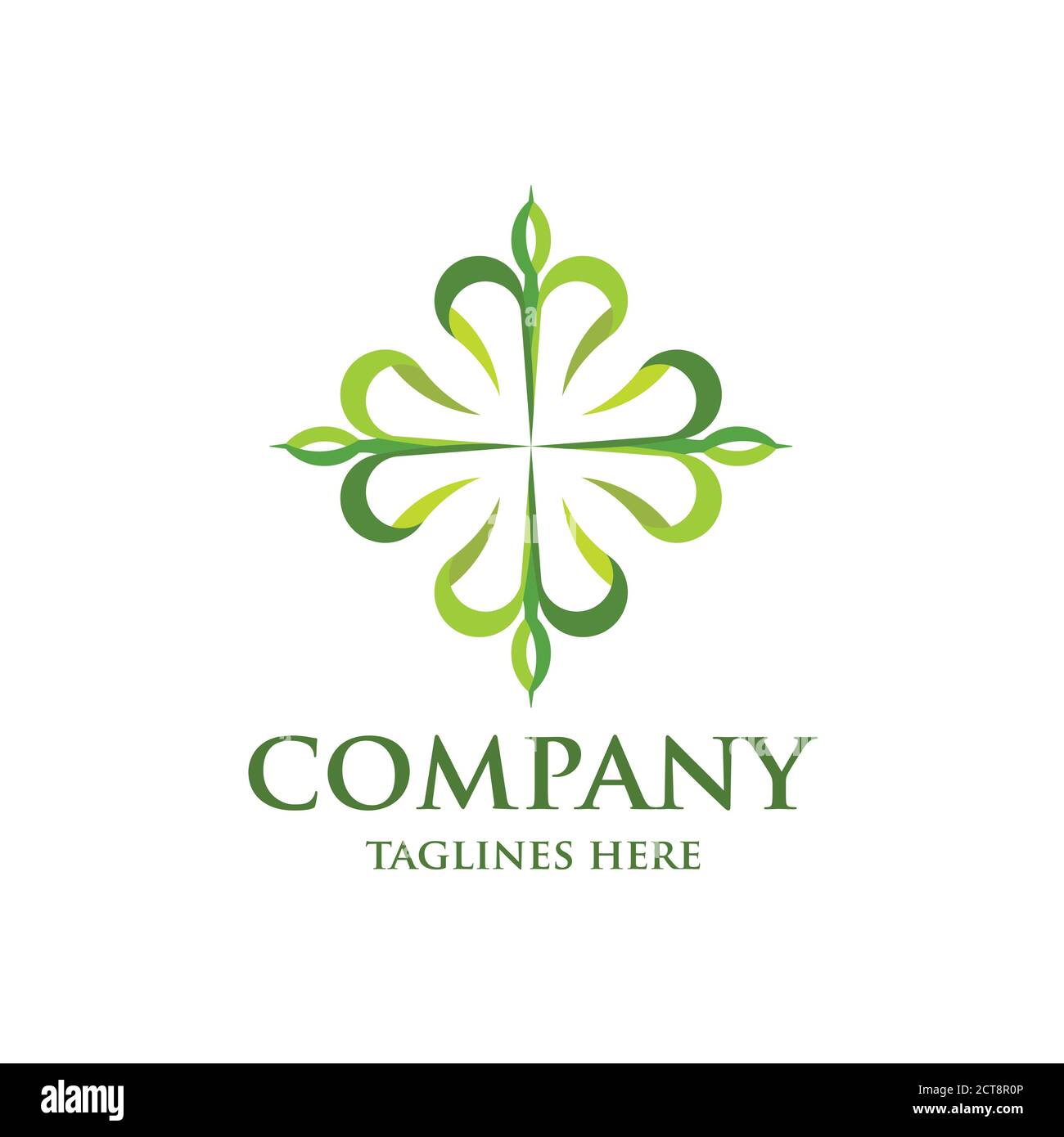 abstract green arrow ornament logo vector Stock Vector