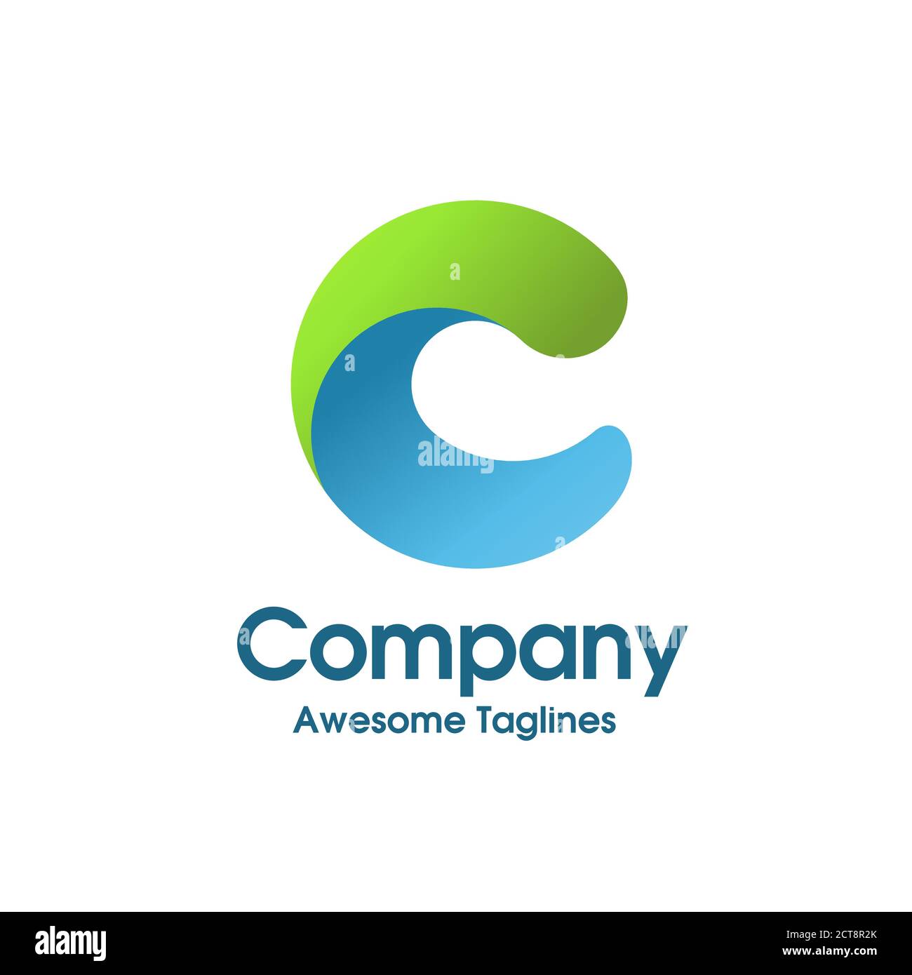 creative simple initial letter c color logo concept Stock Vector