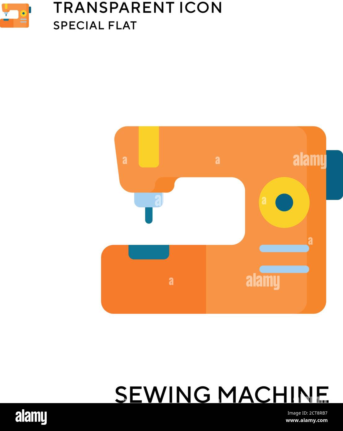 Sewing machine vector icon. Flat style illustration. EPS 10 vector. Stock Vector