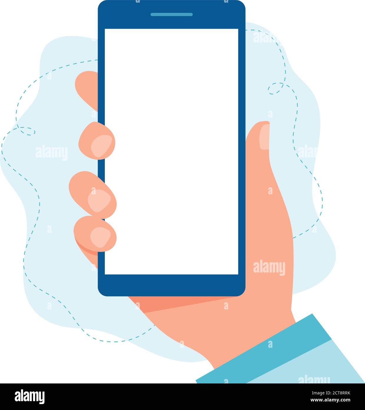 Phone In Hand Vector Hand holding a phone. Vector illustration in flat style Stock Vector ...