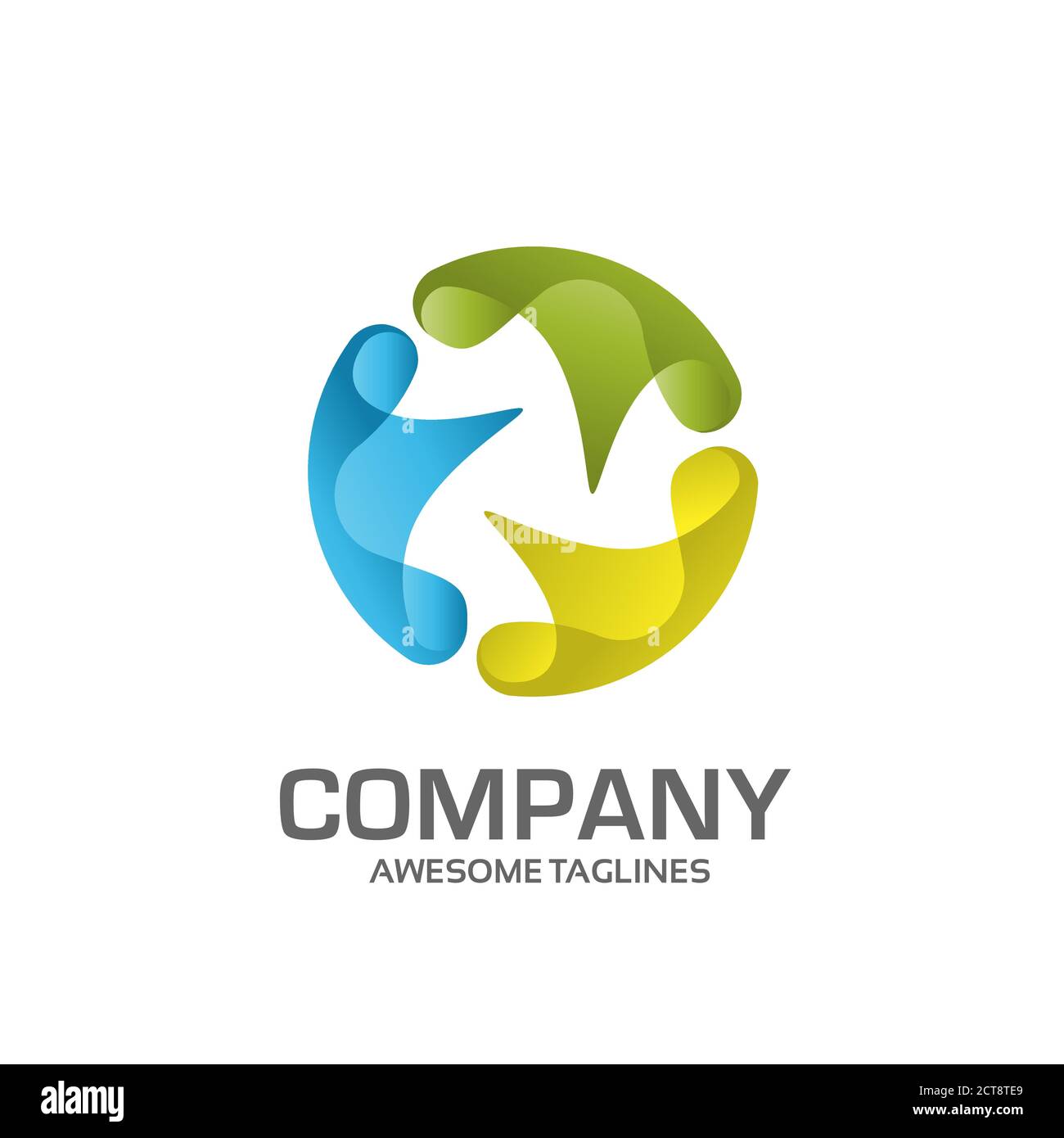 creative abstract colorful circle logo template Stock Vector