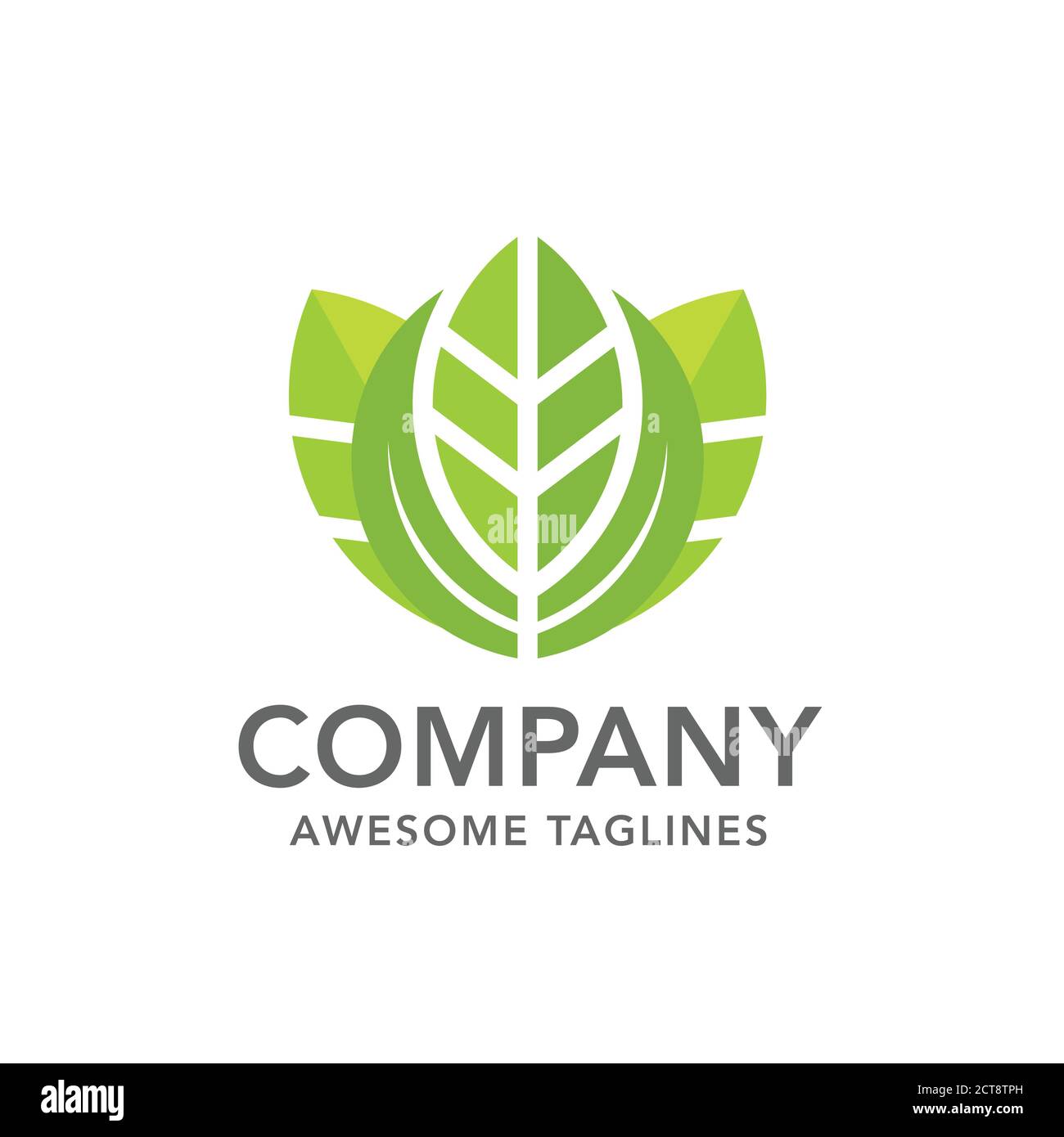 creative modern geometric of green leaf logo vector Stock Vector Image ...
