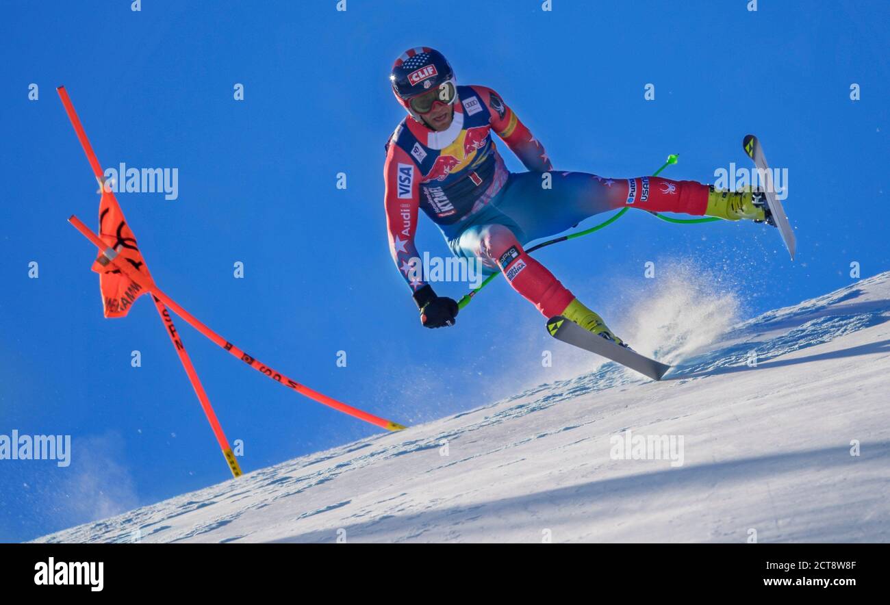 Steven Nyman in the Mens Downhill Race in Kitzbuhel.  Mens Downhill - FIS World Cup. Picture Credit : © Mark Pain / Alamy Stock Photo