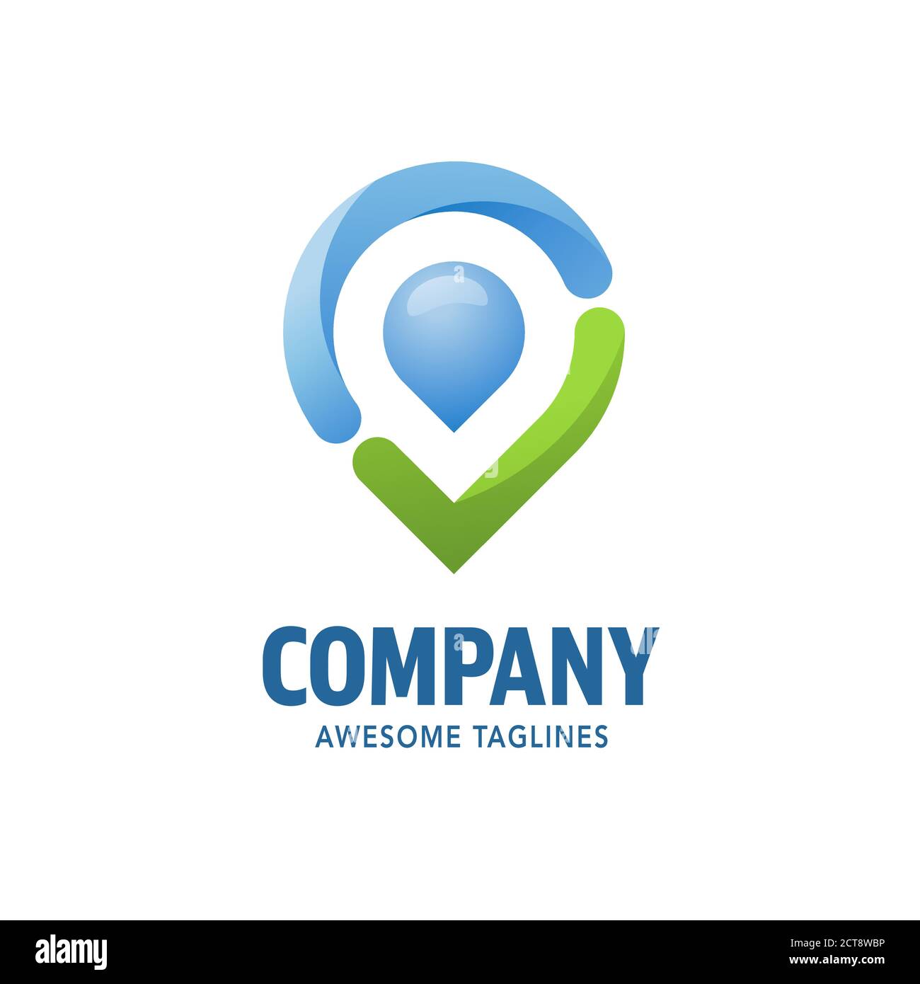 check point logo concept, location pin with check mark vector illustration Stock Vector
