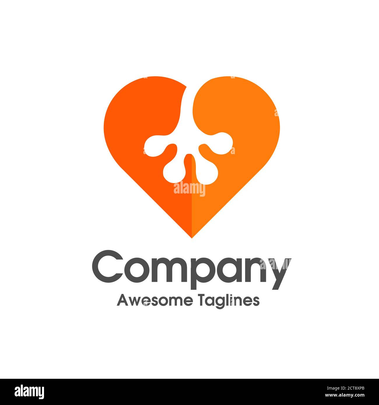 creative and simple love gecko or lizard logo vector concept Stock Vector