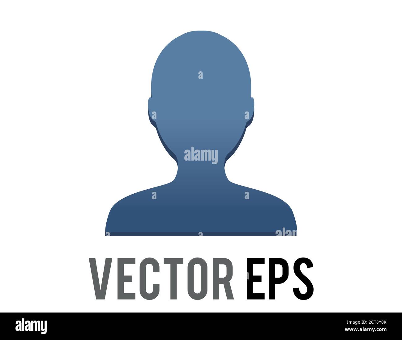 The vector dark blue silhouette generic profile of one person icon , represent a user or member Stock Vector
