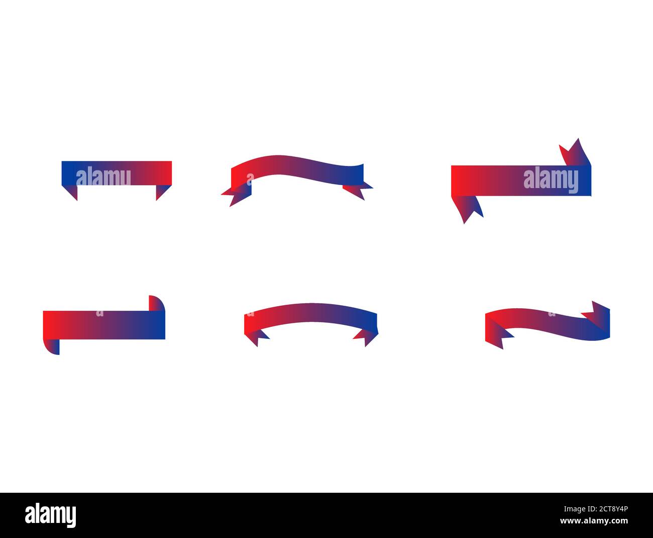 Abstract Ribbon Vector Set Template Editable Elements Stock Vector