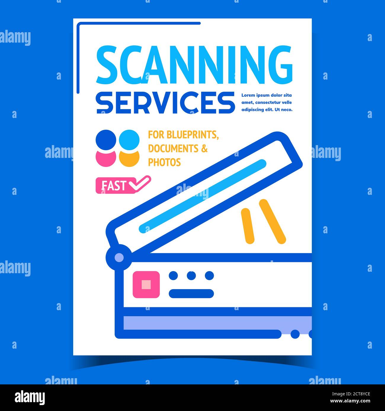 Scanning Services Creative Advertise Poster Vector Stock Vector Image ...