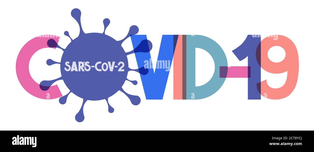 Covid-19 - typographical concept, vector illustration Stock Vector