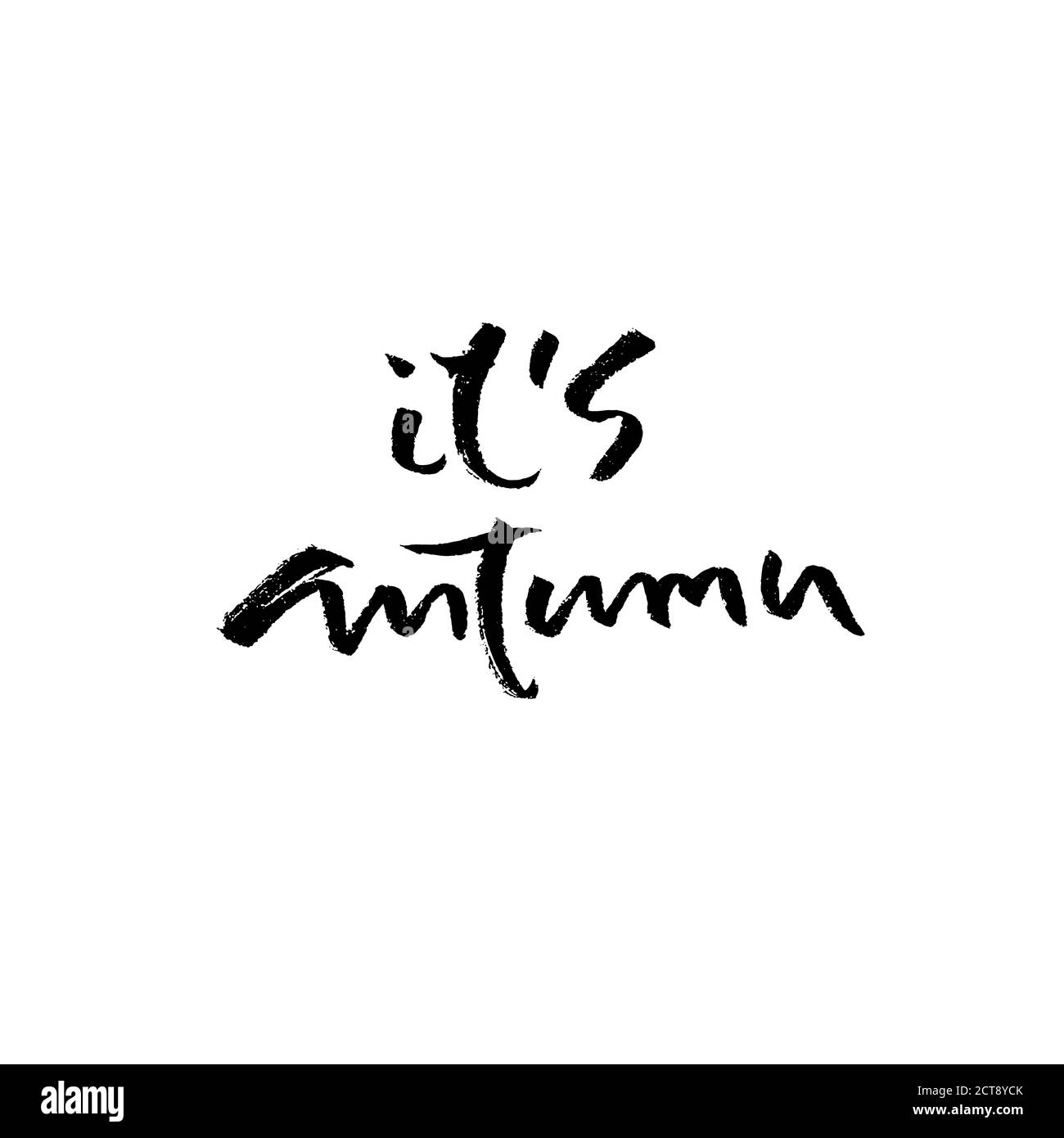 It is autumn. Inspirational quotes. Hand painted brush lettering. Stock Vector