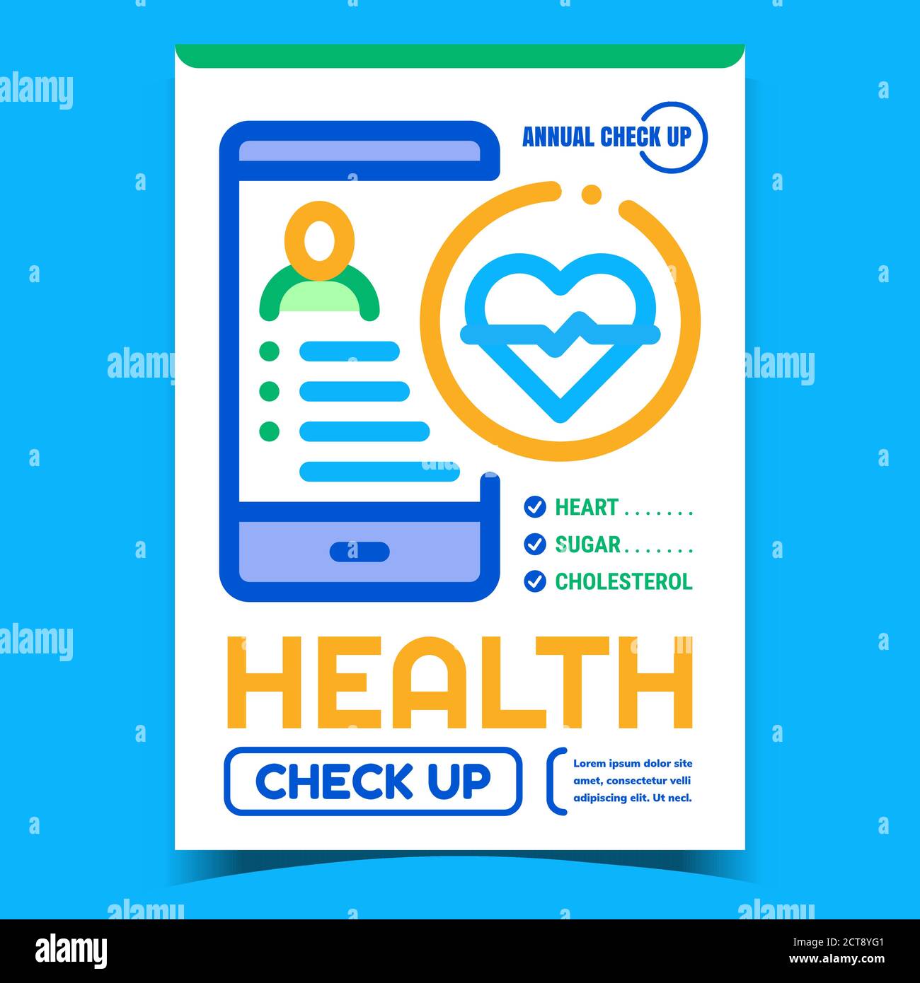 Health Check Up Creative Advertising Poster Vector Stock Vector Image