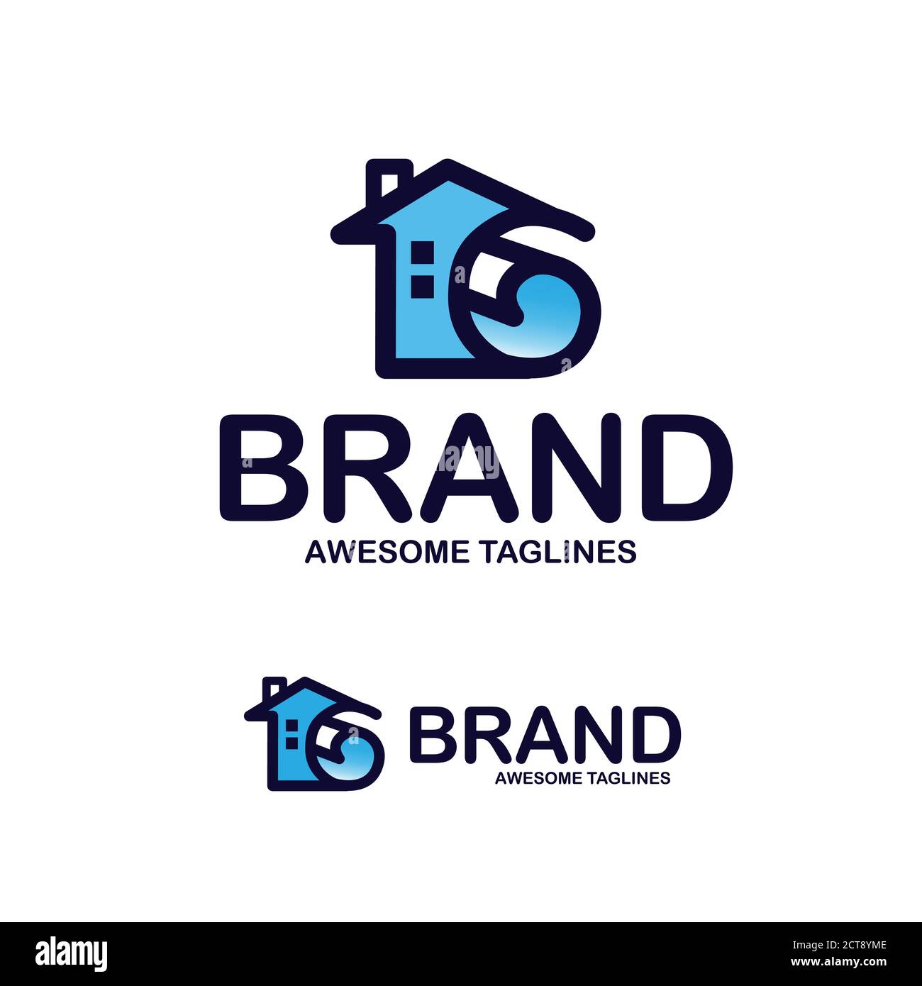 creative home list vector, home decor logo concept, roll of paper and house logo concept Stock Vector