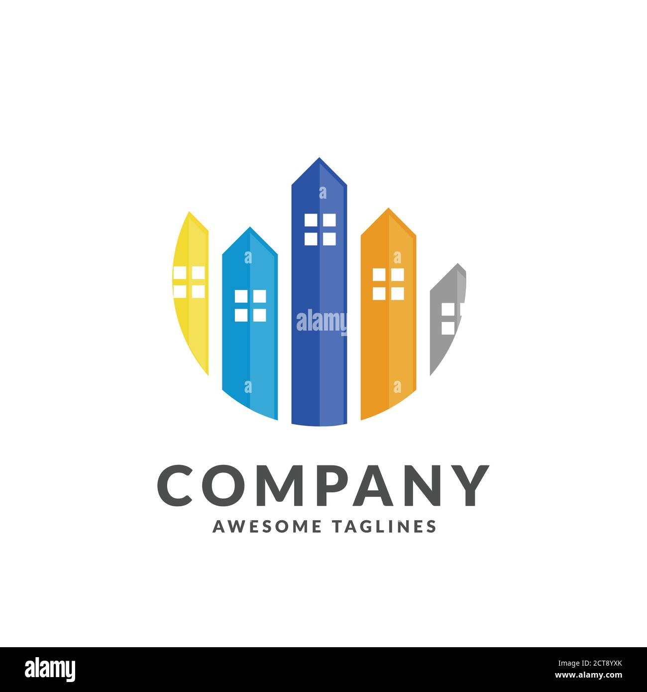 creative circle real estate building logo template Illustration Design Stock Vector