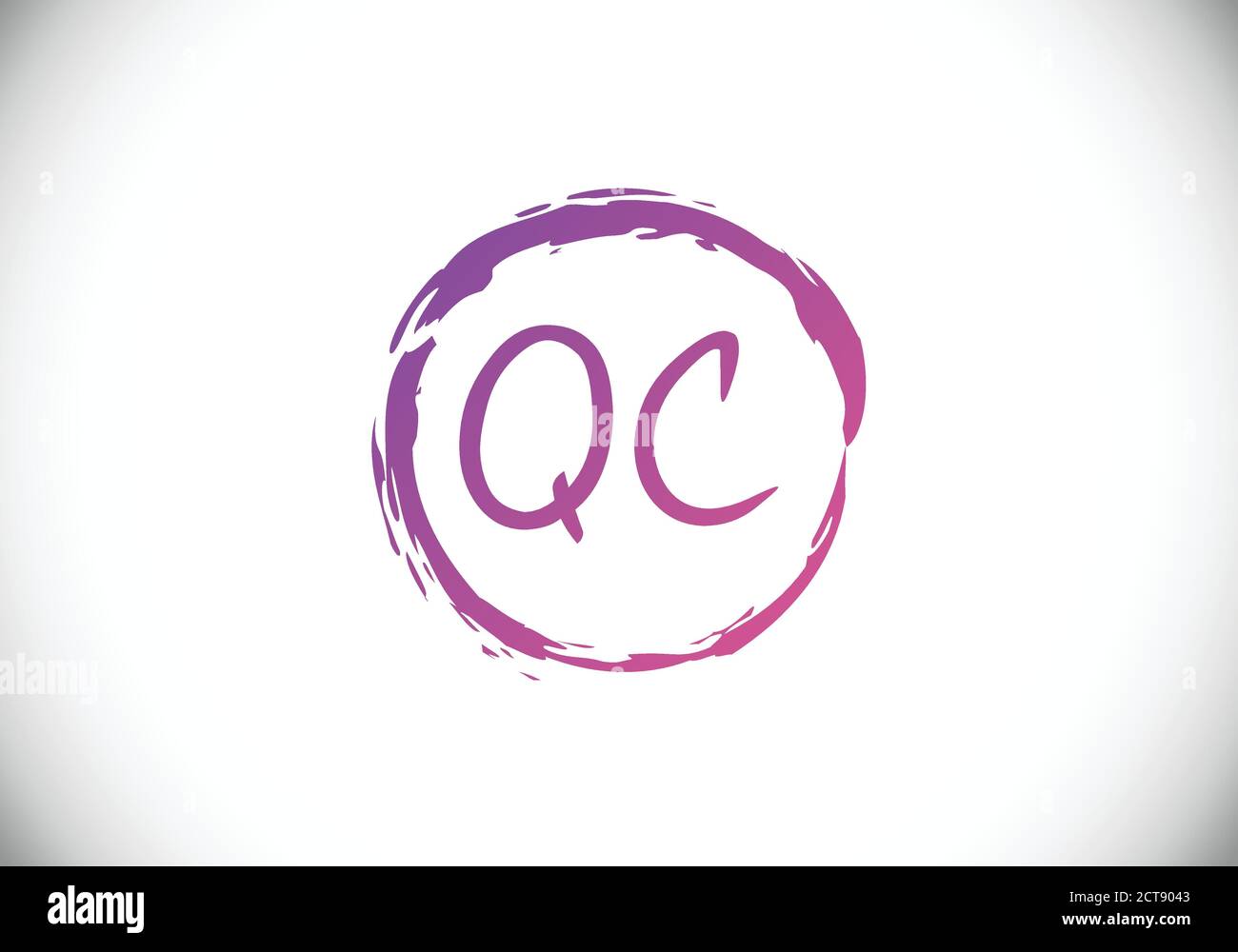Initial Monogram Letter Q C Logo Design Vector Template. Q C Letter Logo Design Stock Vector