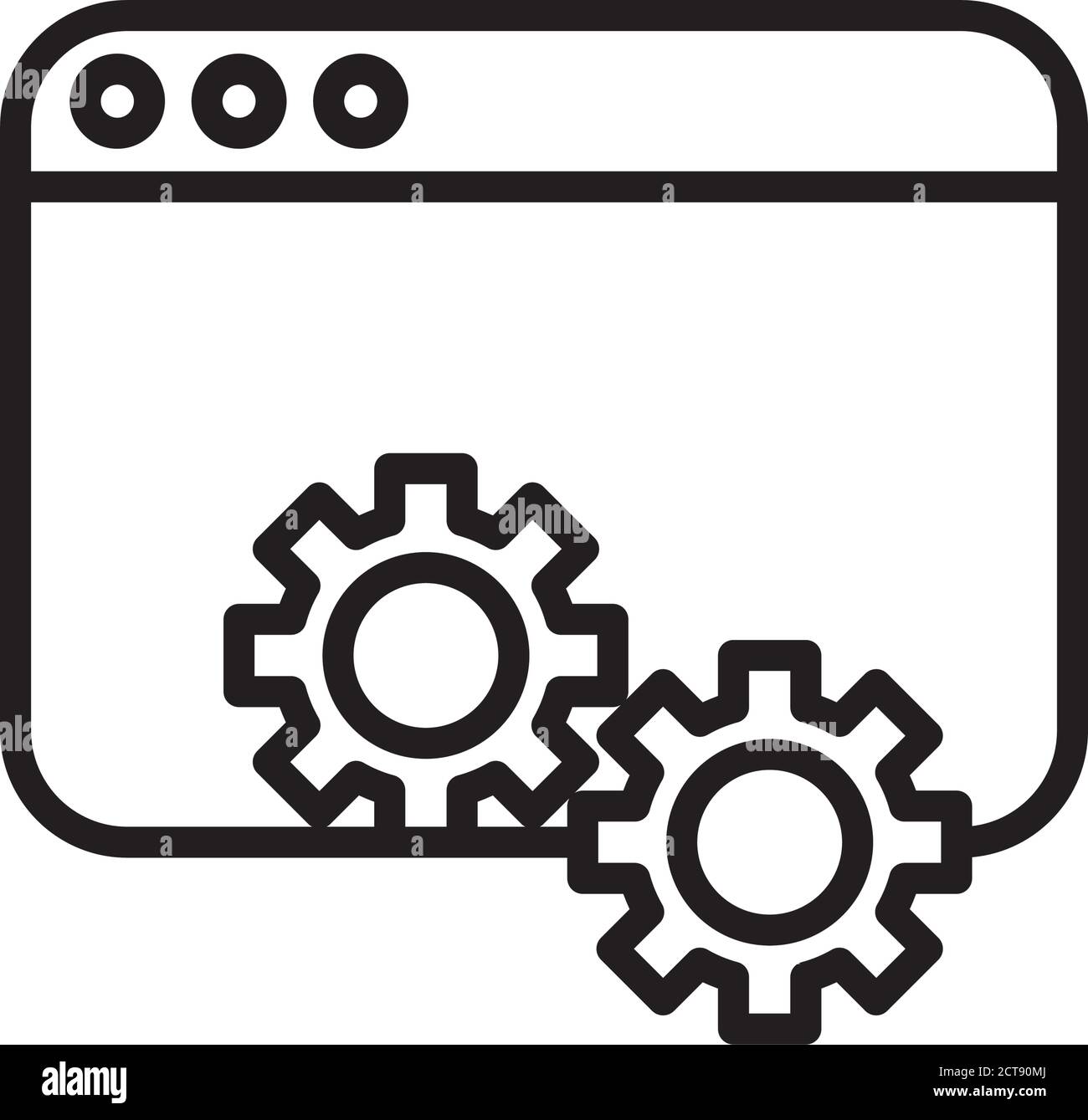 webpage template with gears line style icon vector illustration design ...