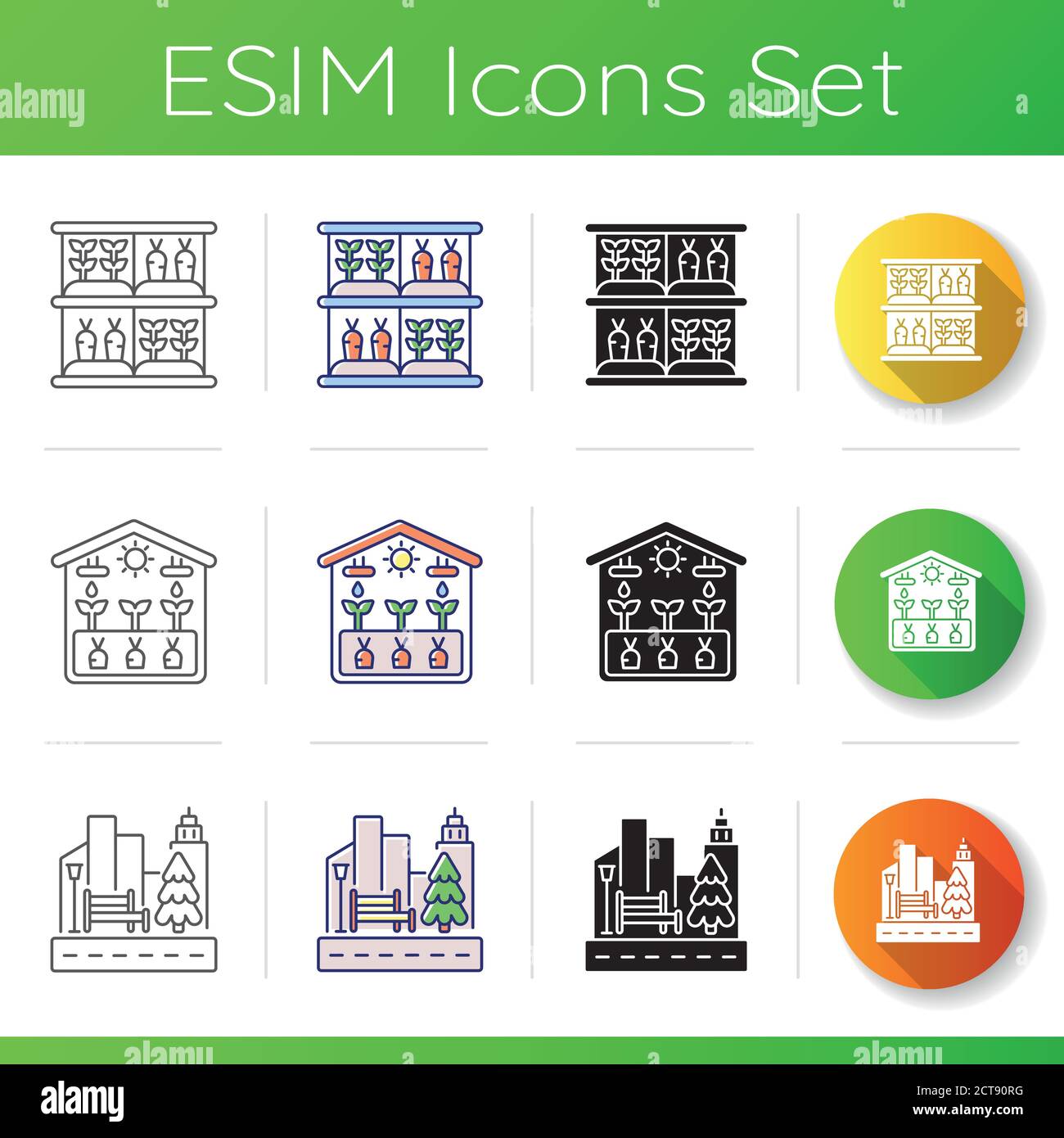 Innovative garden icons set Stock Vector