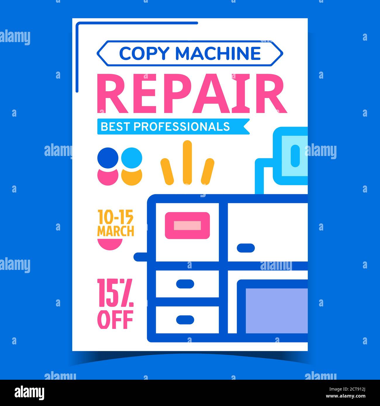 Copy Machine Repair Advertising Banner Vector Stock Vector Image & Art