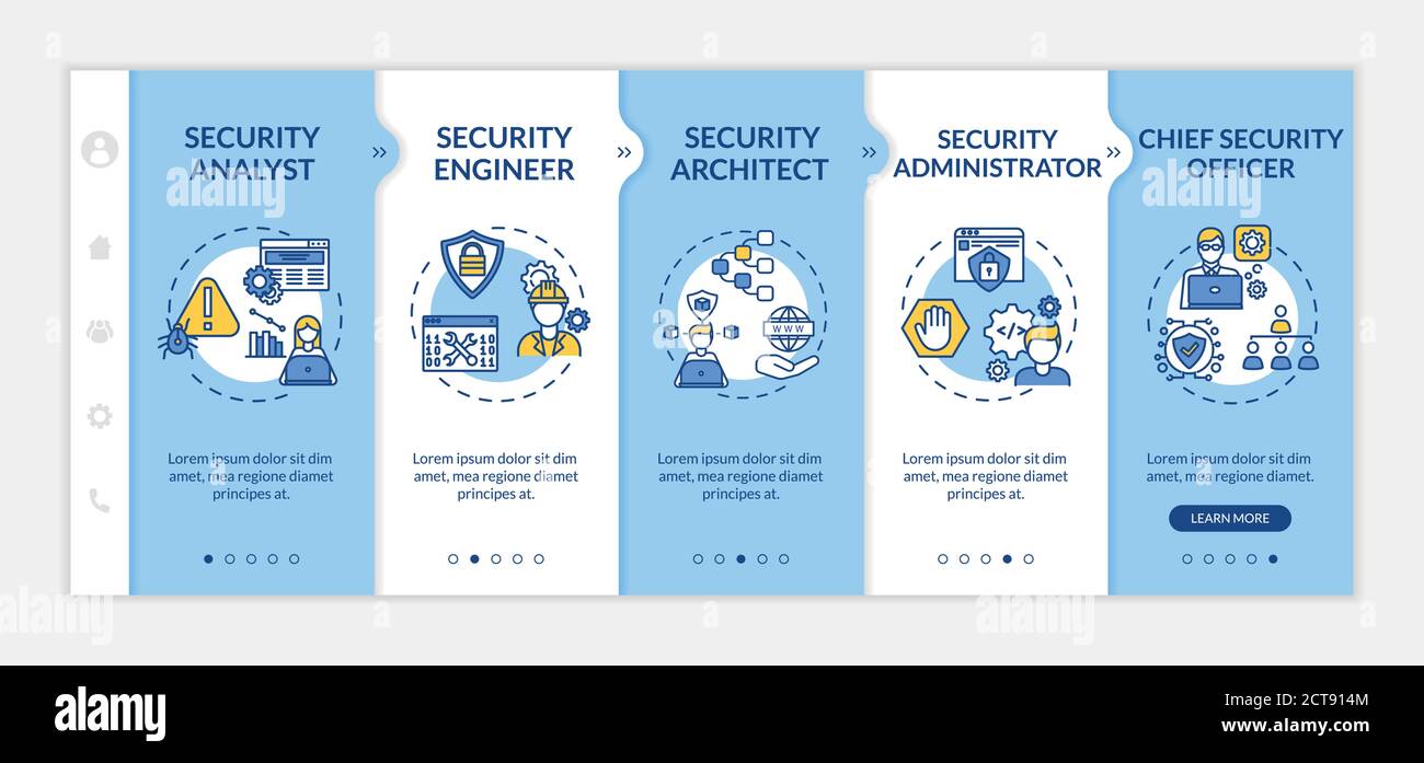 Cybersecurity careers onboarding vector template Stock Vector