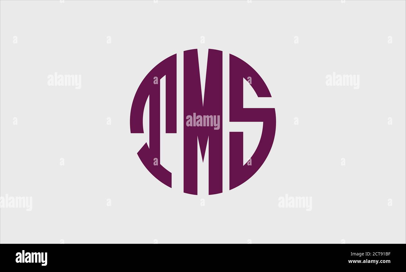 TMS emblem monogram vector logo template Stock Vector
