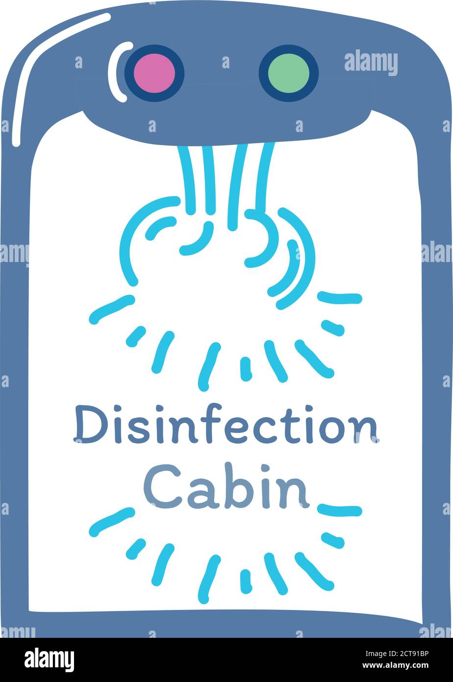 desinfection cabin in smartphone detailed style icon design, Disinfects clean antibacterial and hygiene theme Vector illustration Stock Vector