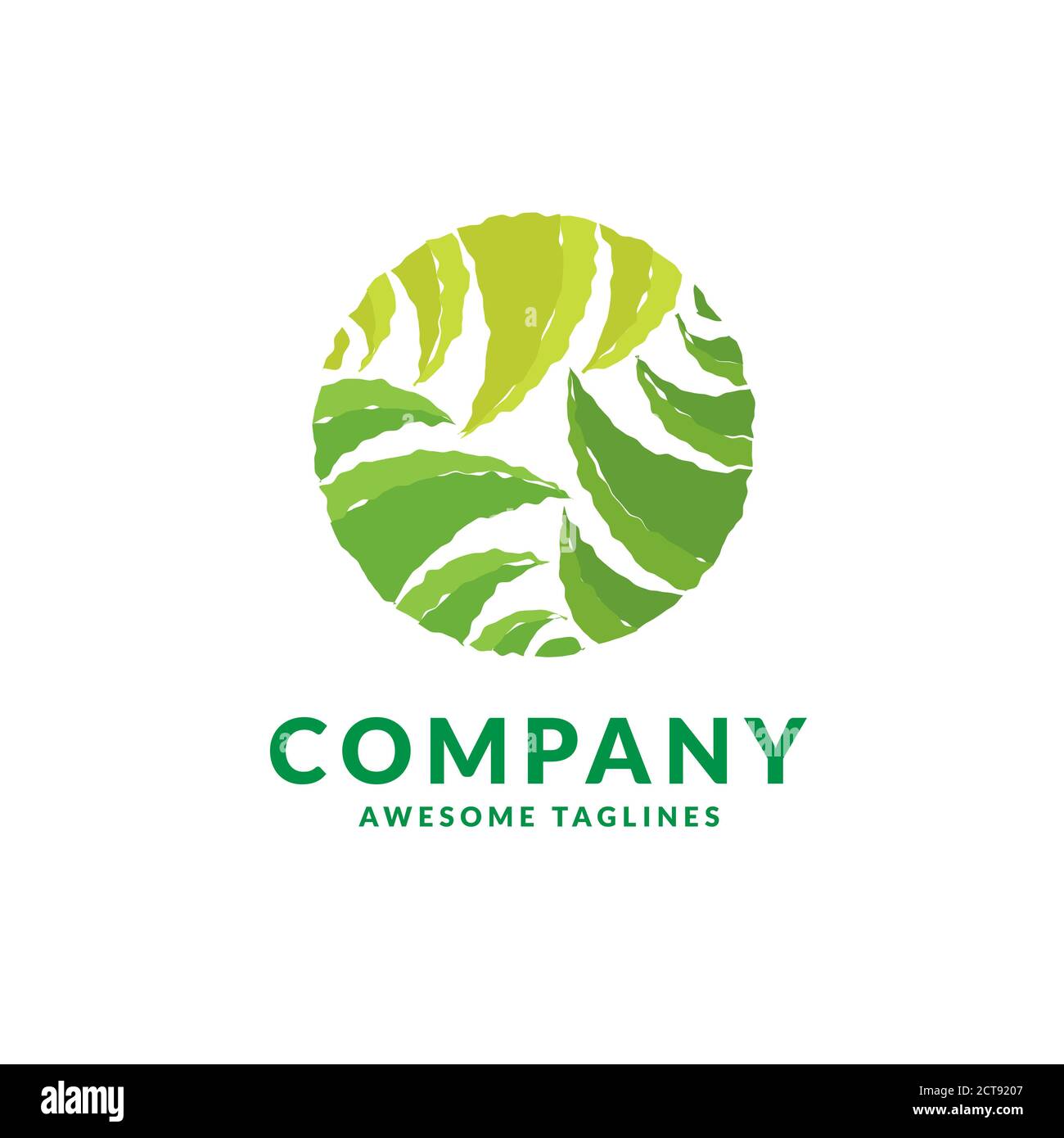 creative simple circle innovation green leaf element vector icon Stock Vector