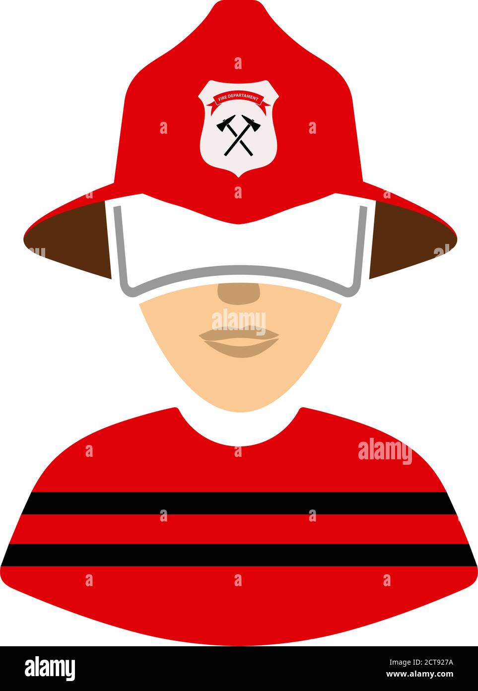Fireman Icon. Flat Color Design. Vector Illustration Stock Vector Image ...