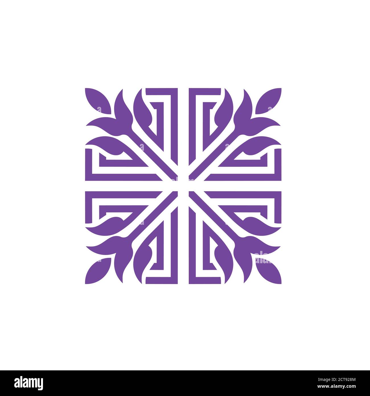 simple geometric flower with square lines color vector concept Stock Vector